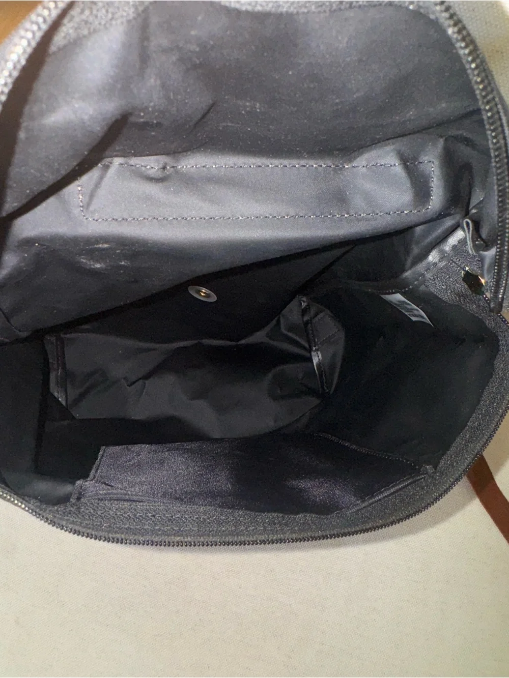Longchamp Le Pliage Leather Flap Black With Brown Nylon Women’s Backpack